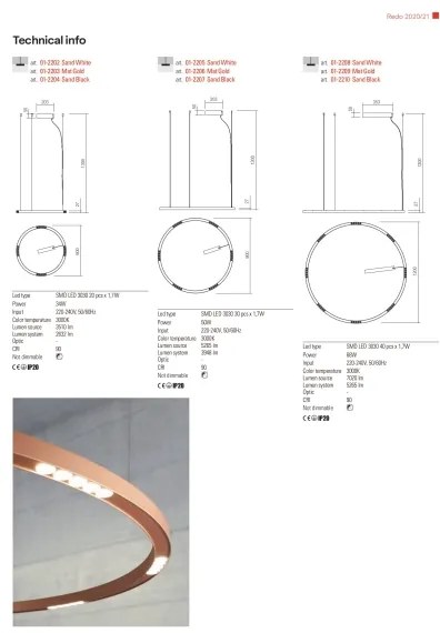 Lustră LED pe cablu UNION Redo 01-2207 LED/50W/230V 3000K d. 90 cm negru