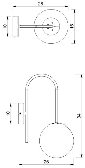 Lampă de perete CAMBRIDGE 1xE14/60W/230V neagră/alamă