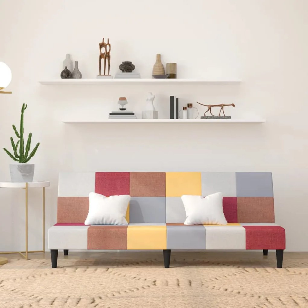 337475 vidaXL Canapea extensibilă cu 2 locuri, material textil