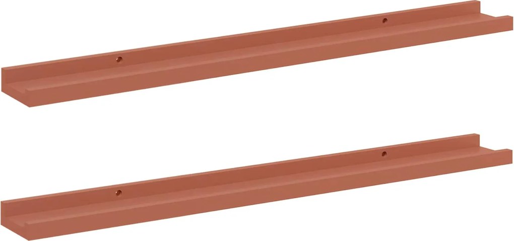 vidaXL Raft de perete cu raft 2 pcs Roșu 80 x 9 x 3 cm Lemn compozit