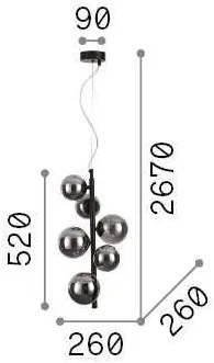 Lustra moderna cu 6 surse de lumina PERLAGE SP6 OTTONE