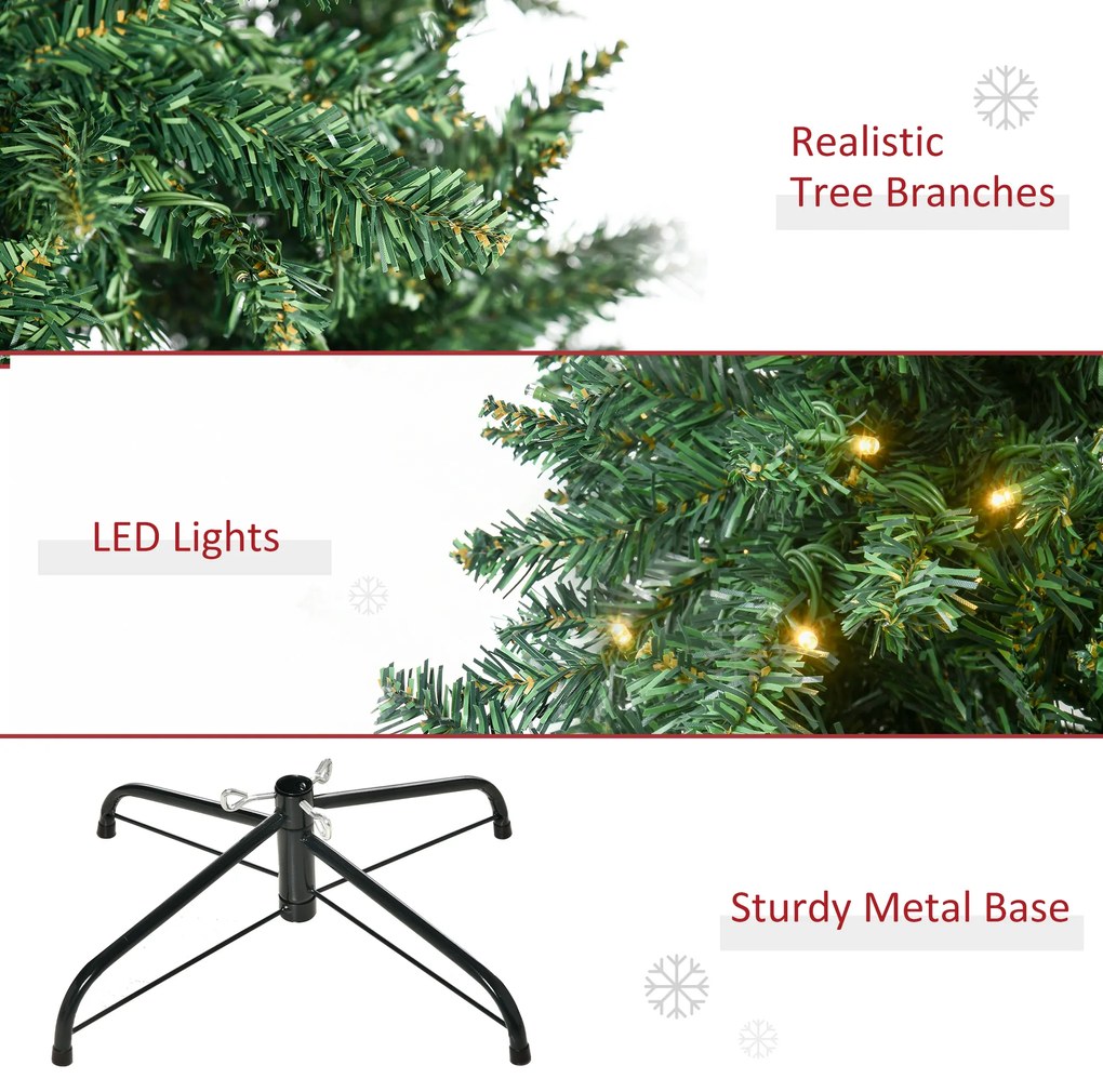 HOMCOM albero di natale 210 albero di natale a led albero di natale con luci led albero di natale 210 cm folto Verde Φ132 × 210cm