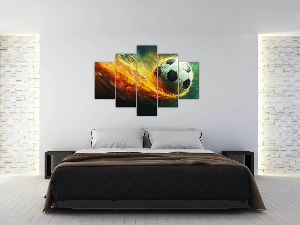 Tablou - Minge de Fotbal în Zbor (150x105 cm)