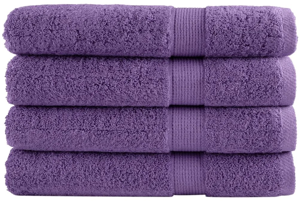 vidaXL Prosoape de saună premium SOLUND 4 buc. violet 80x200 cm 600gsm