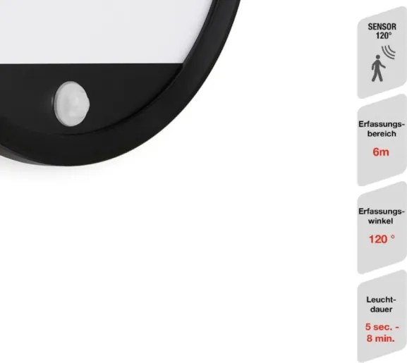 Aplică LED de exterior cu senzor LED/15W/230V IP44 Telefunken 313705TF