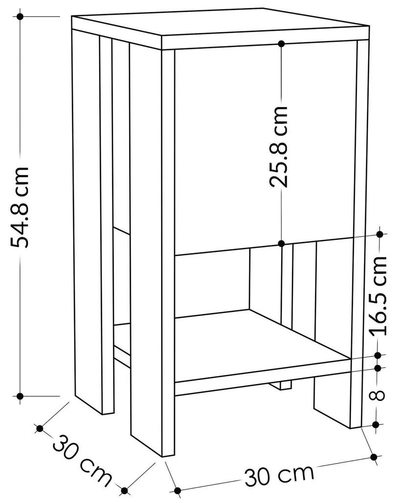 Măsuță de noptieră Ema Sapphire Oak