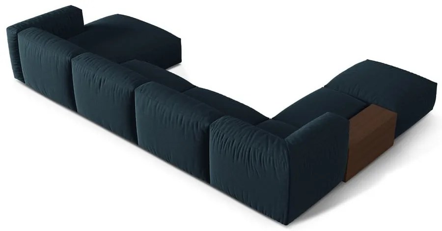 Colțar modular albastru închis (cu colț pe partea stângă /în formă de "U") Martina – Micadoni Home