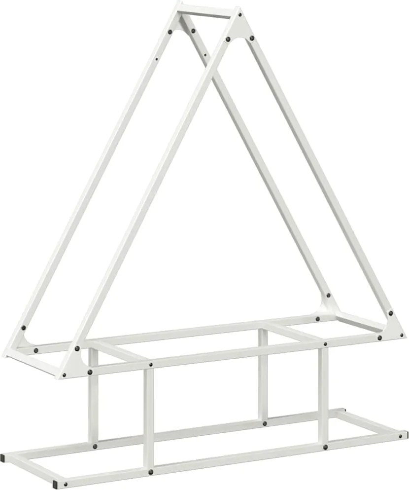 vidaXL Suport pentru lemne de foc alb 80x25x90 cm Oțel laminat la rece