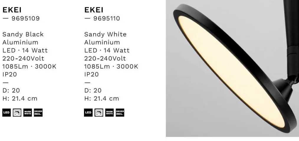 Plafoniera LED design ambiental EKEI alb