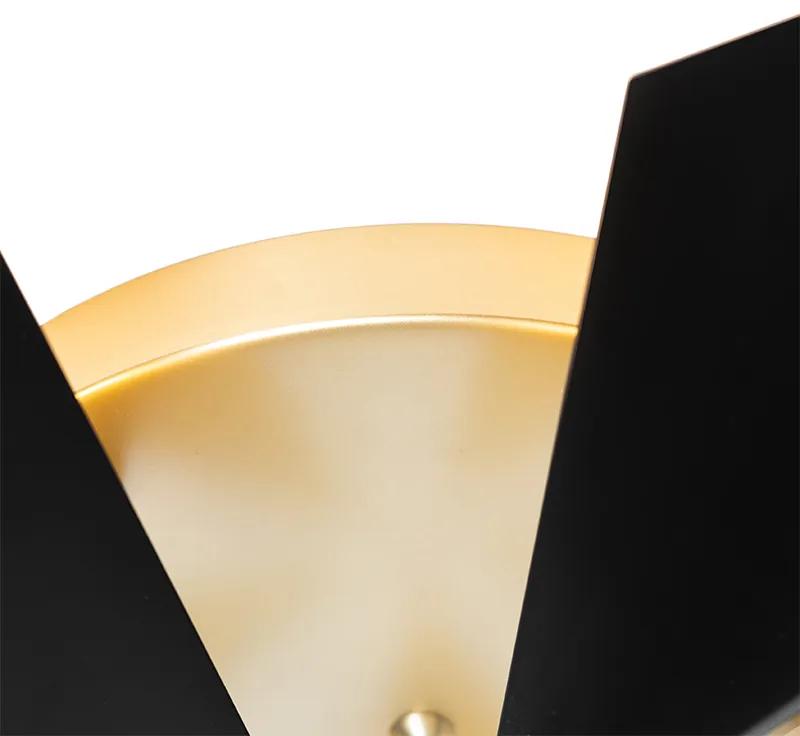Plafoniera de design negru cu auriu 5 lumini - Sinem