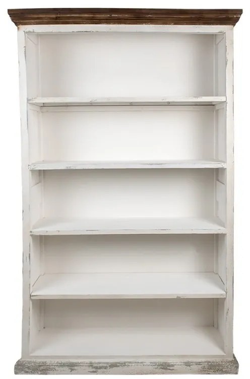 Biblioteca alba, din lemn masiv, aspect vintage, Librarie
