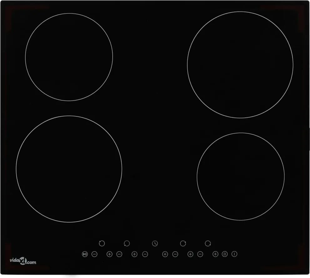 vidaXL Plită ceramică cu 4 arzătoare, control tactil, 6000 W