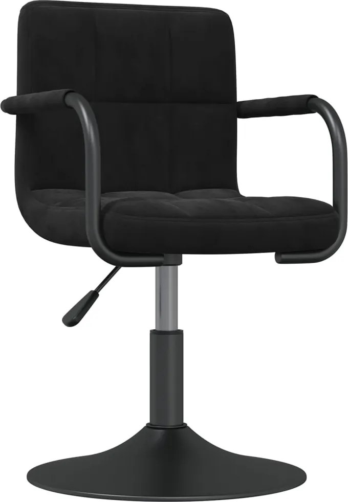 vidaXL Scaun de bar, negru, catifea