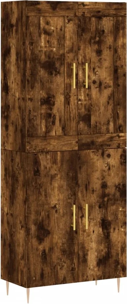 vidaXL Dulap înalt, stejar fumuriu, 69,5x34x180, lemn compozit