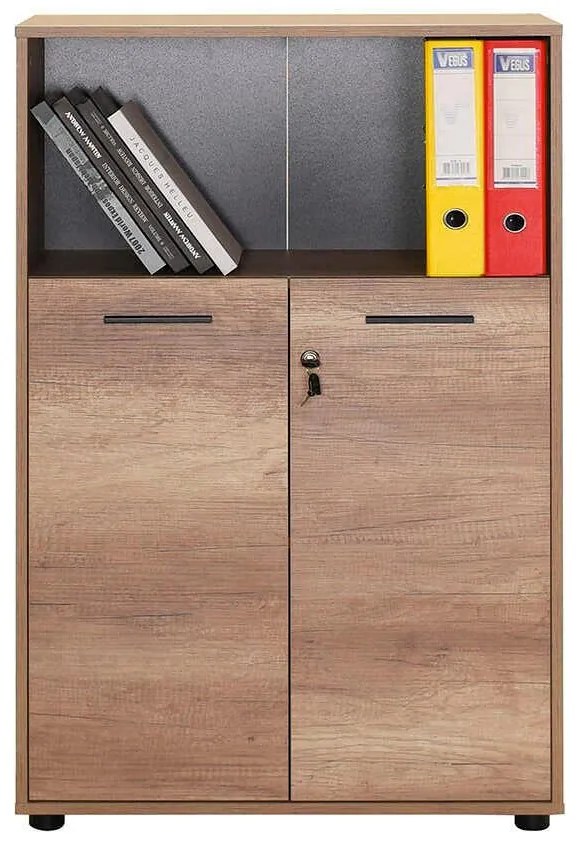 Biblioteca Adore New York, 2 usi cu cheie, 3 rafturi, 72 x 110 x 34 cm