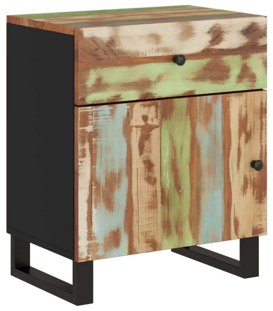 350658 vidaXL Noptieră, 50x33x60 cm, lemn masiv reciclat și lemn prelucrat