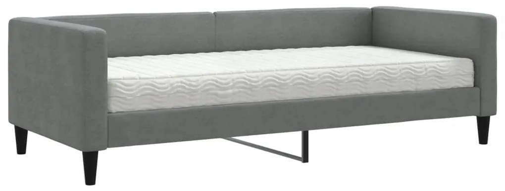3196561 vidaXL Pat de zi cu saltea, gri închis, 90x200 cm, textil
