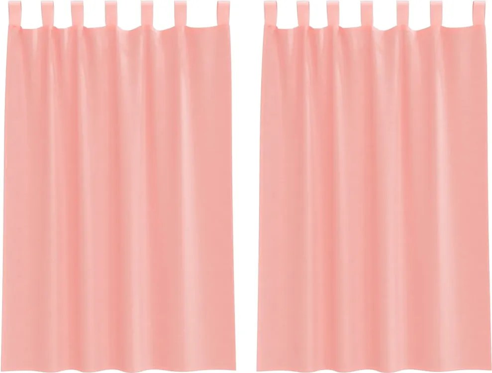 vidaXL Perdele Voile cu Bucle 2 buc Roz 140x175 cm