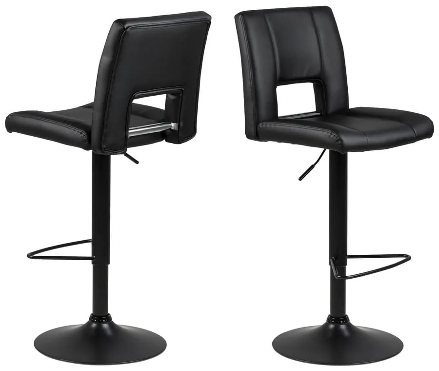 Scaun bar cu înălțime ajustabilă Actona Sylvia, negru