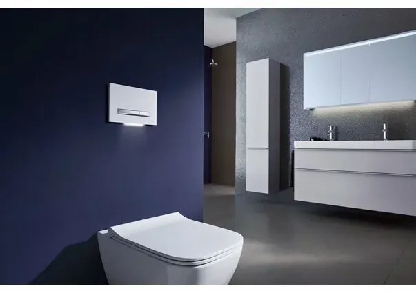 Set vas wc suspendat si capac slim softclose Geberit Smyle Square Rimfree
