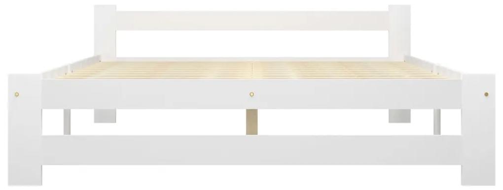 Cadru de pat cu 2 sertare, alb, 160x200 cm, lemn masiv de pin Alb, 160 x 200 cm, 2 Sertare
