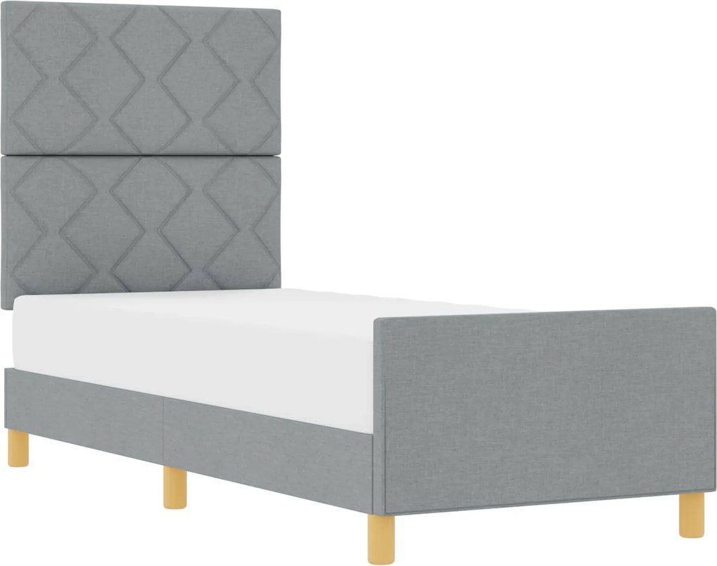 vidaXL Cadru de pat cu headboard Gri deschis 80 x 200 cm țesătură