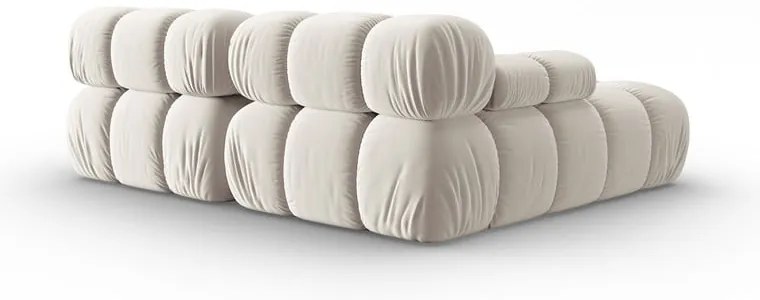 Colțar modular bej cu tapițerie din catifea (cu colț pe partea stângă ) Bellis – Micadoni