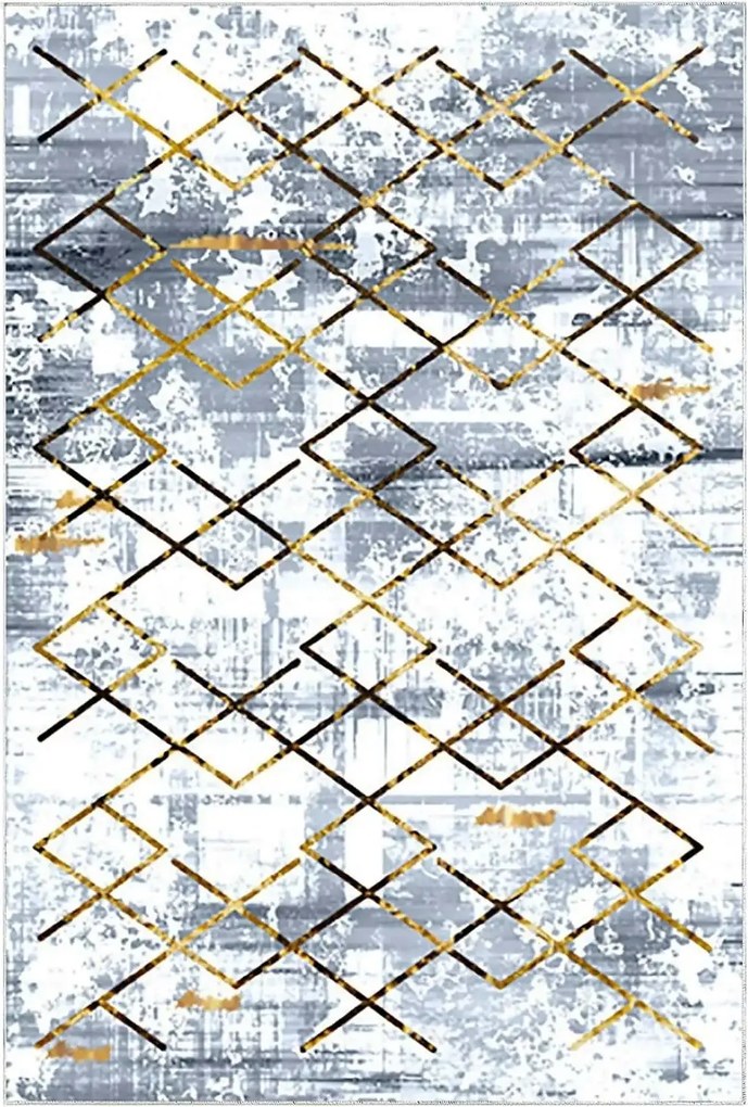 Covor M5026 - V2, 80x120 cm, forma dreptunghiulara, poliester, albastr