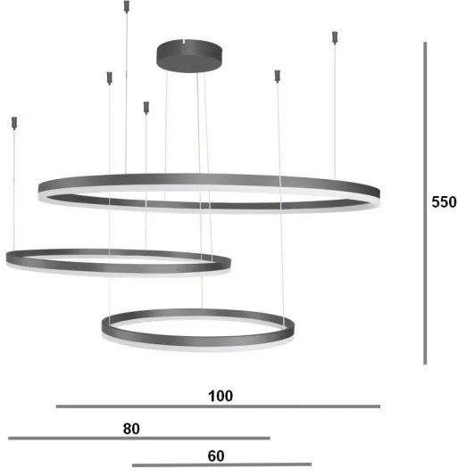 Lustră LED pe cablu HALO LED/130W/230V neagră Azzardo AZ4707