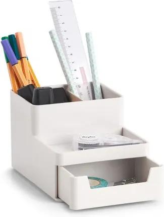Organizator pentru birou, din plastic, Free Alb, l15,5xA11,2xH9,5 cm