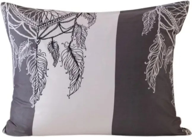 Husa de perna din microfibra TIRSO 70x90 cm, gri-alb