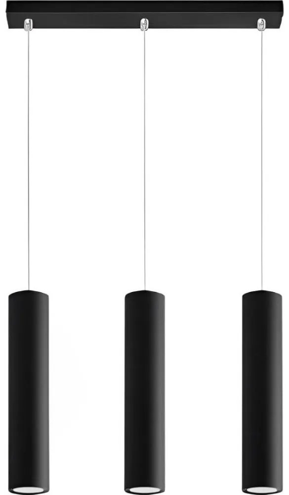 Lustră pe cablu KARADON 3xGU10/30W/230V negru