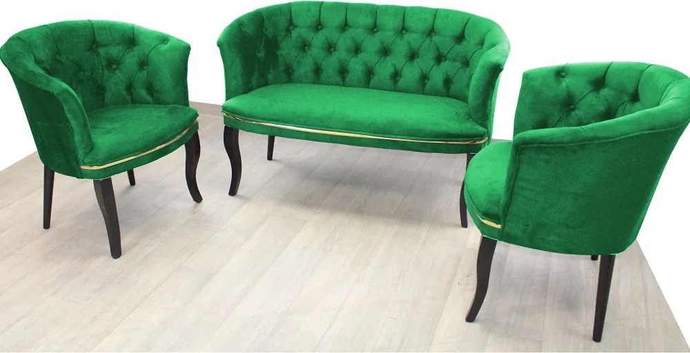 Set canapea si fotolii Milano Relax Homs textil verde