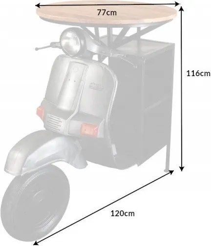 Masa de bar design industrial Scooter 115cm
