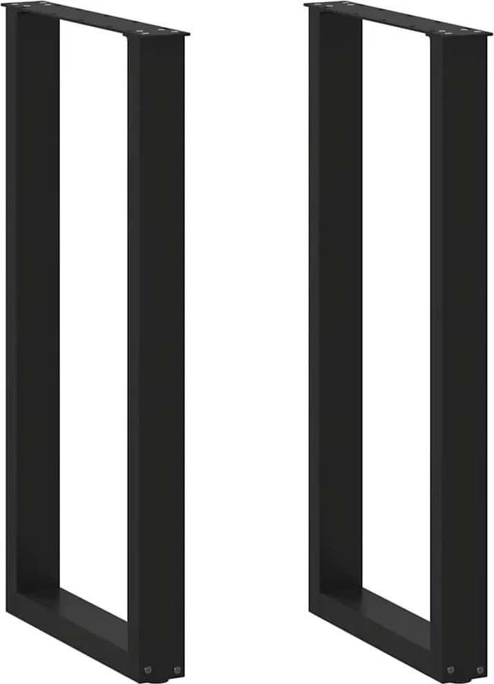 vidaXL Picioare de masă de bar în formă de U, 2 buc., negru, 40x(100-101) cm, oțel