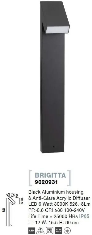 Stalp mediu pentru iluminat exterior IP65 BRIGITTA
