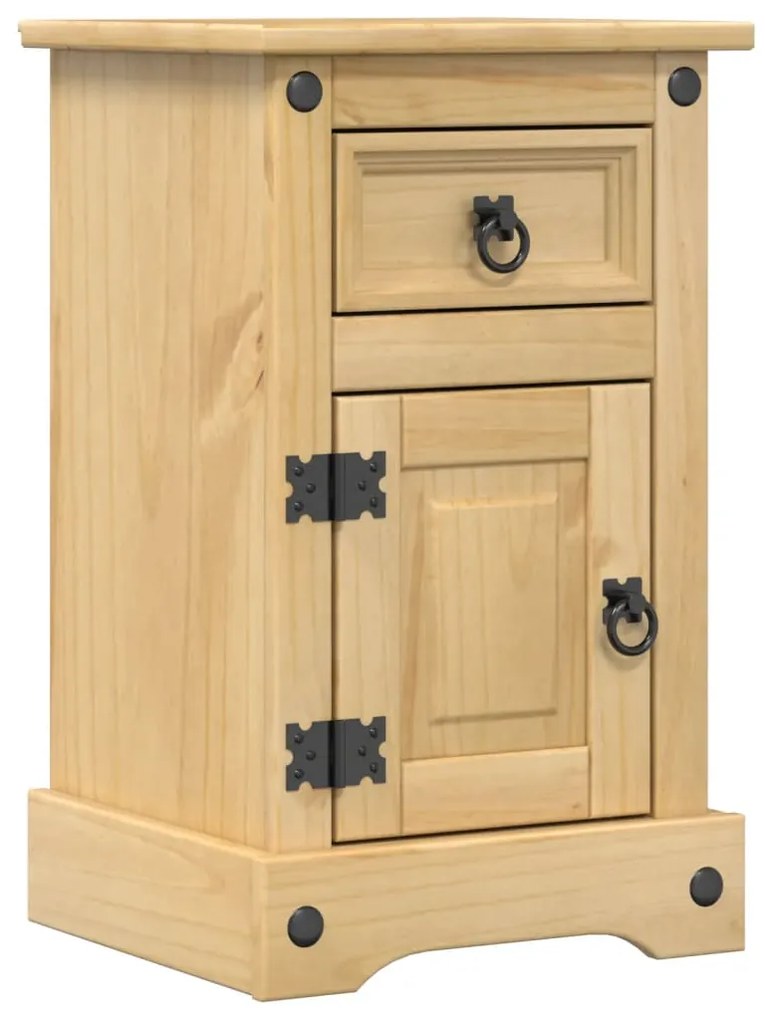 Noptiera "Corona", 35x32,5x58 cm, lemn masiv de pin