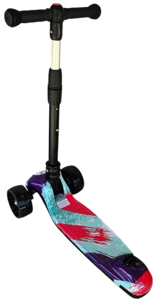Trotineta copii cu roti luminoase din silicon NOVOKIDS™ Mini Scooter 8150, Cu melodii si lumini, 3 roti, Pliabila, Maner reglabil pe inaltime, Maxim