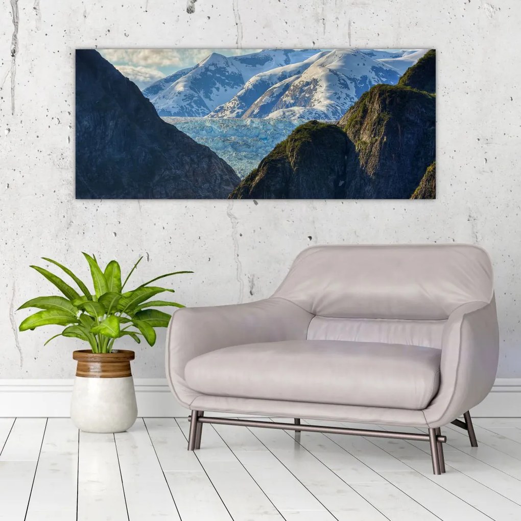 Tablou cu peisaj cu munții (120x50 cm)