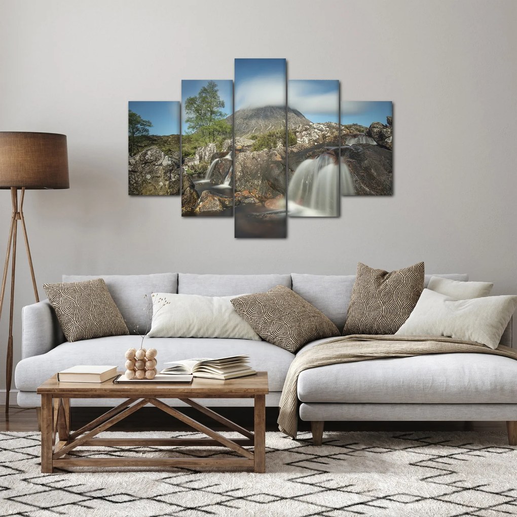 Tablou cu cascadele și munți (150x105 cm)