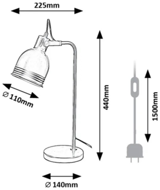 Veioza, lampa de masa design industrial Flint bej