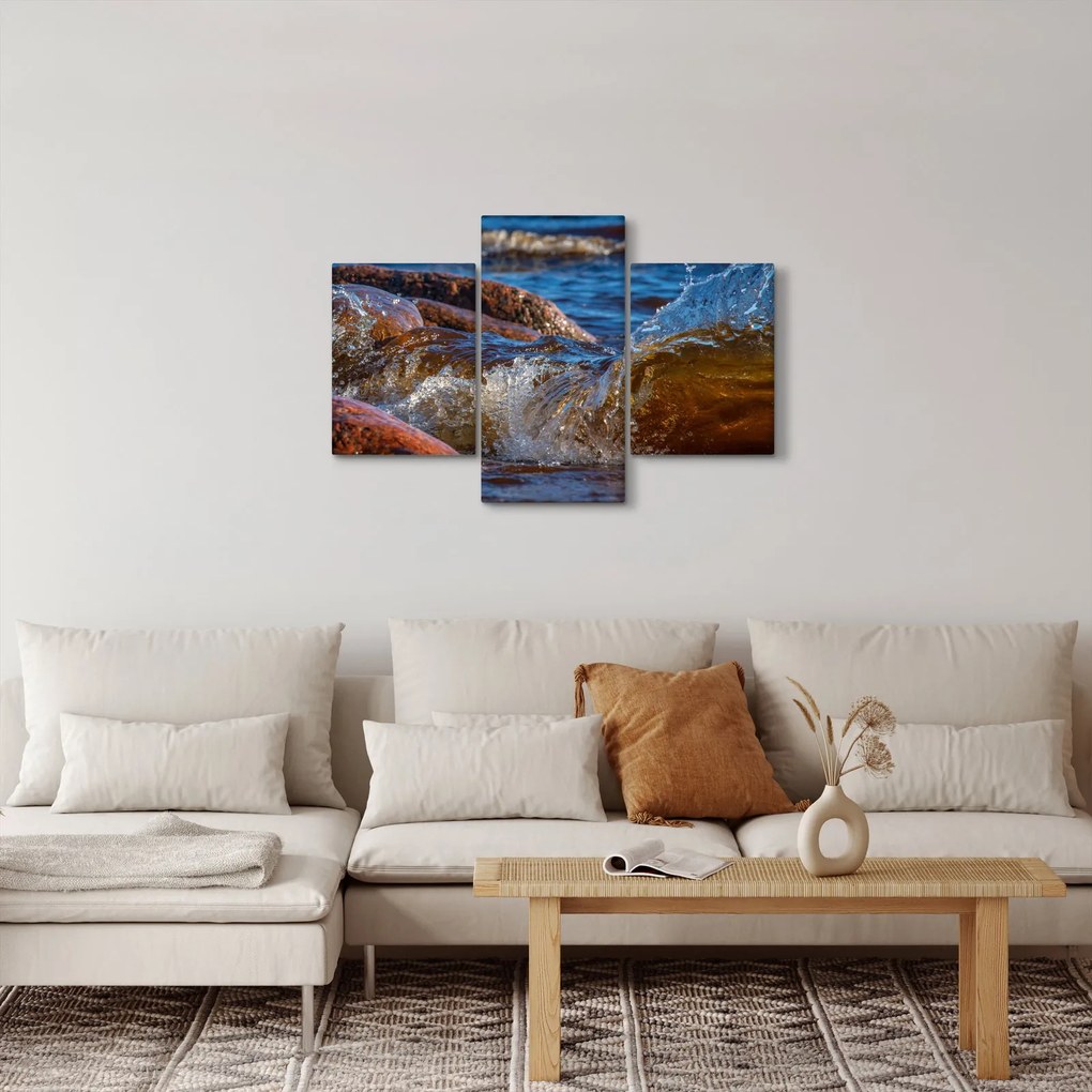 Tablou detailat - apa între pietre (90x60 cm)