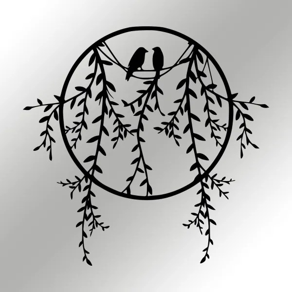 Decorațiune de perete 45x44 cm metal ramuri