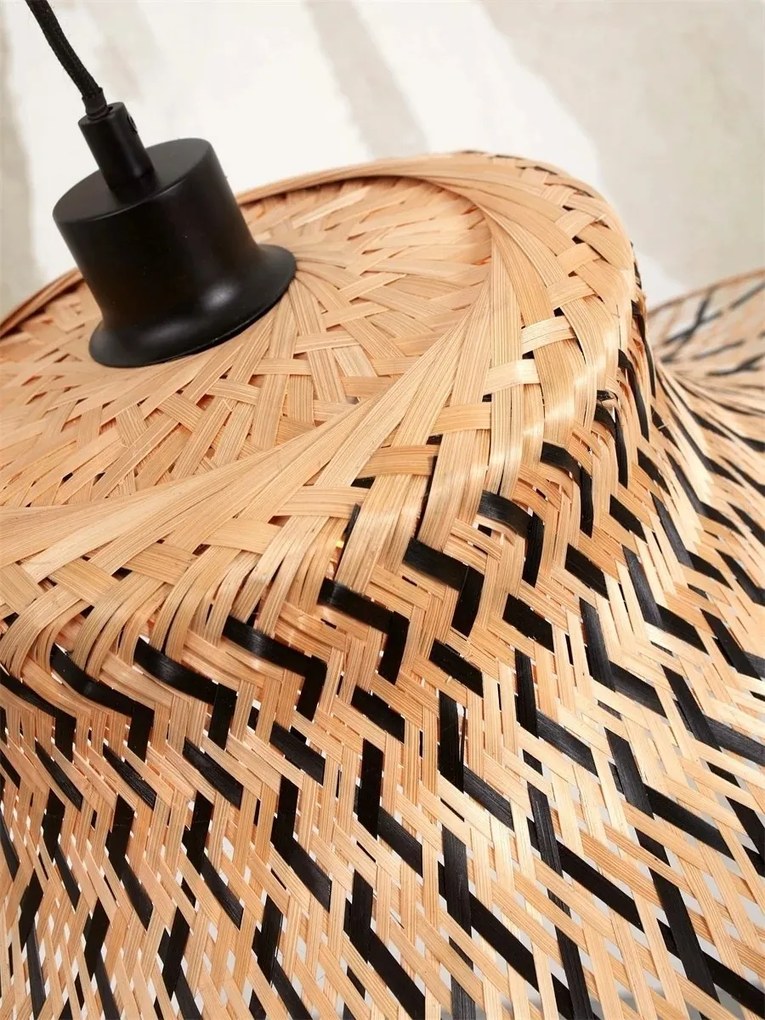 Lampa de podea din bambus Ibiza L 65cm, natur/ negru