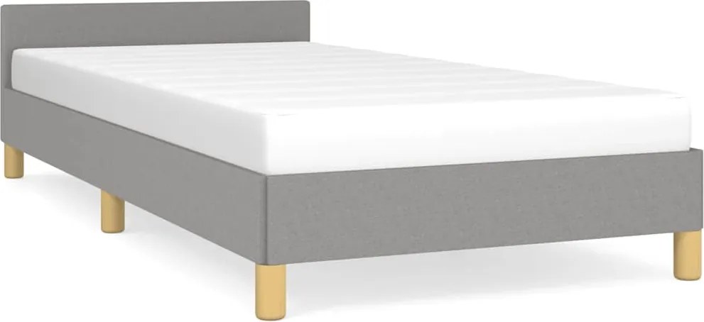 vidaXL Cadru de pat fără saltea, gri deschis, 100x200 cm, textil