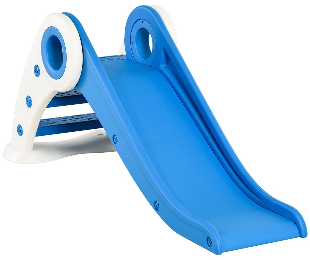 HOMCOM Toboggan Copil Pliabil 3 pana la 6 Ani Utilizare interior exterior dim. 120L x 50l x 56H cm HDPE Albastru | Aosom Romania