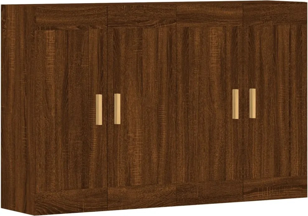 vidaXL Dulapuri montate pe perete 2 buc. stejar maro, lemn prelucrat