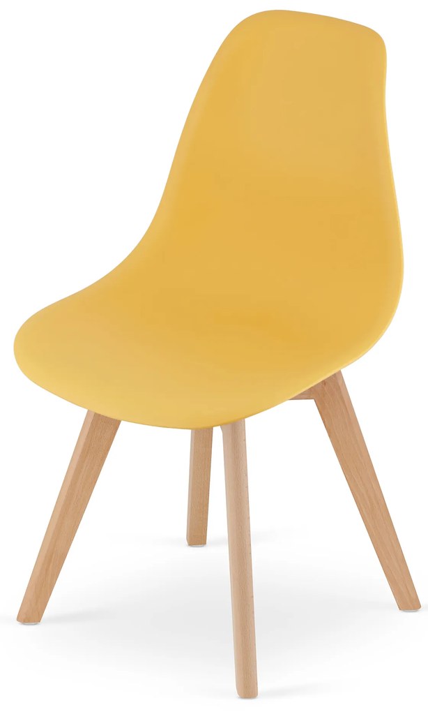Scaun KITO galben mustar cu picioare din fag