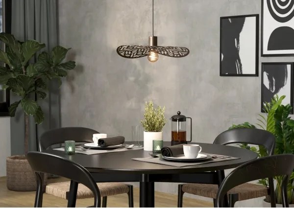 Eglo 44124 - Pendul pe cablu SWABY, 1xE27/60W/230V, Ø 40 cm, bronz