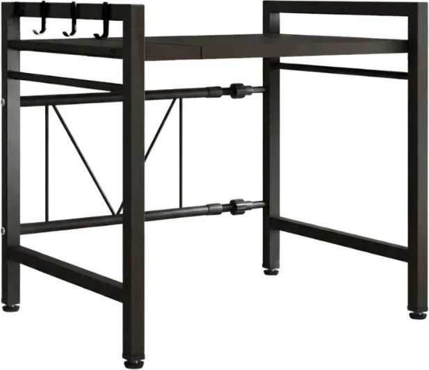 Etajera de bucatarie deasupra cuptorului cu microunde GALAN telescopica, neagra